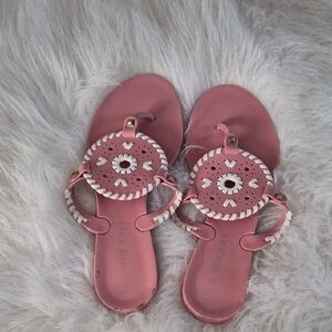 Jack Rogers Pink Braided Circle Medallion Sandals